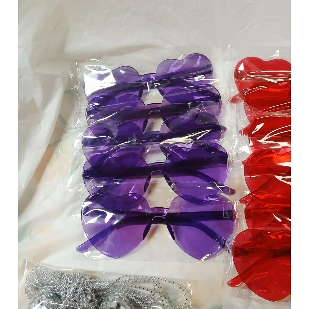 Valentine's Day Party Favor Set Heart Sunglasses Bead Bracelets Disco Balls